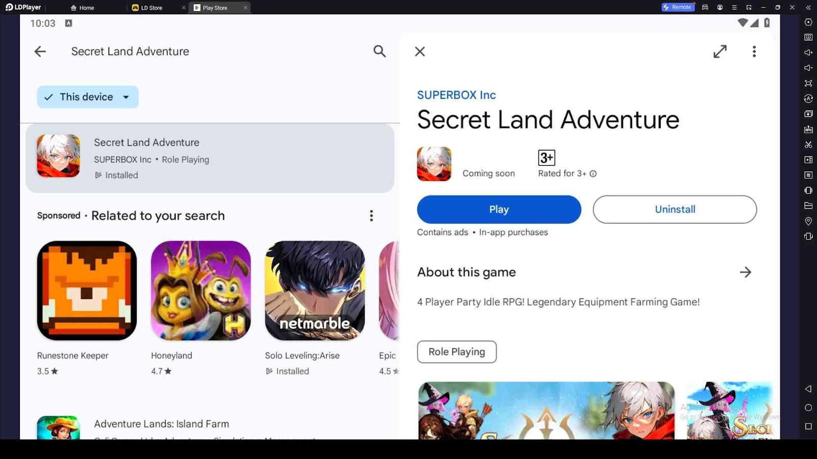 Playing Secret Land Adventure on PC with LDPlayer