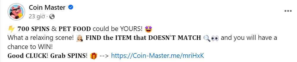 Coin Master: hướng dẫn tìm lượt Spin và Coin miễn phí mỗi ngày