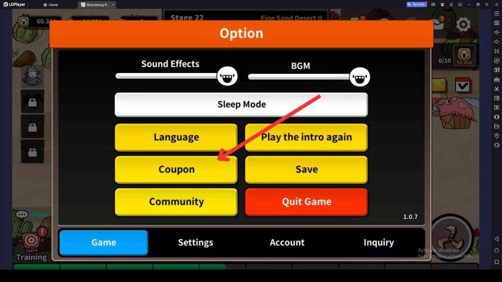 Redeeming Process for the Codes in Boomerang RPG