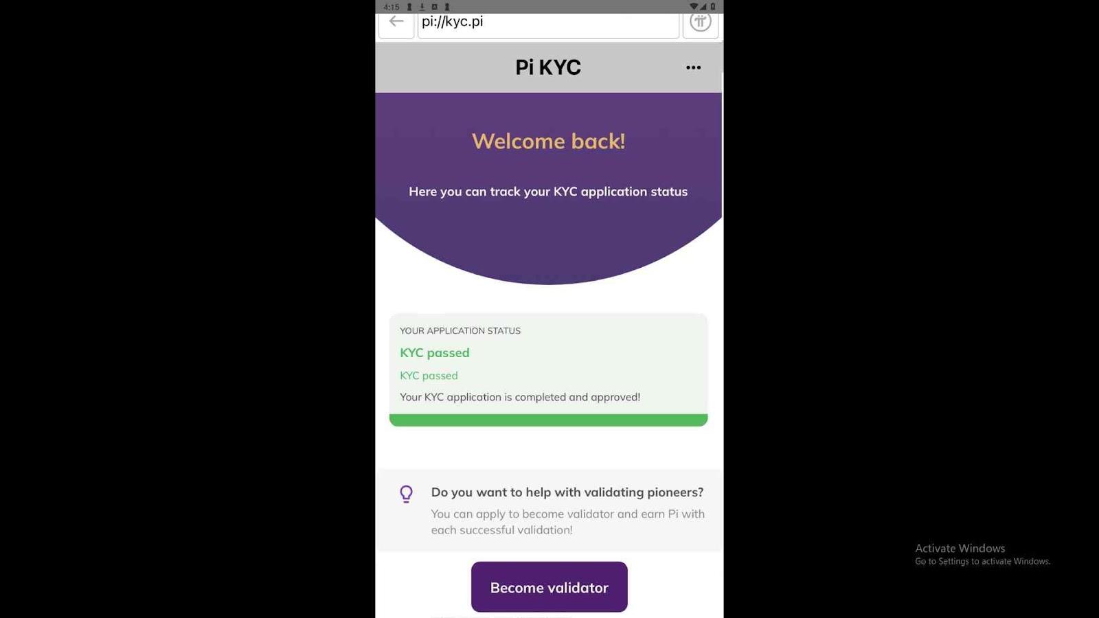 Pi Browser KYC App